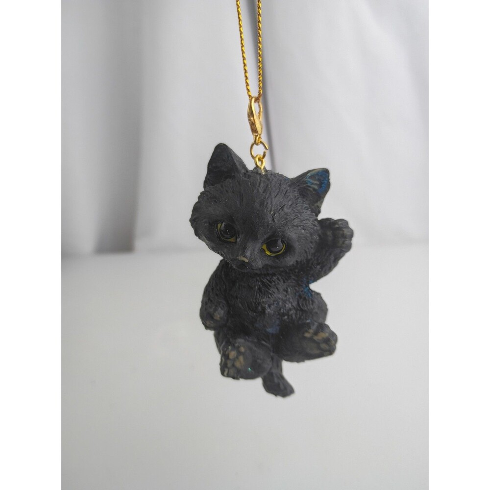 2.5" Baby Black Cat Kitty Christmas Xmas Tree Ornament Cute Resin